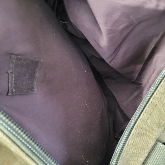 Kaka Mens Green Brown Canvas Convertible Duffel Bag Backpack Carryon Hiking - Picture 5 of 5